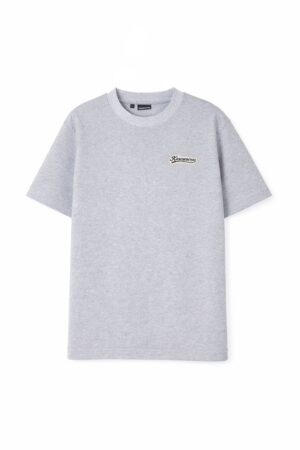 T-shirt Logo Brodé sur la Poitrine (Coton/Lin)